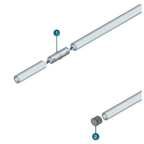 Zubehör Barrial fix klappbar - Stoßverbinder + Endkappe